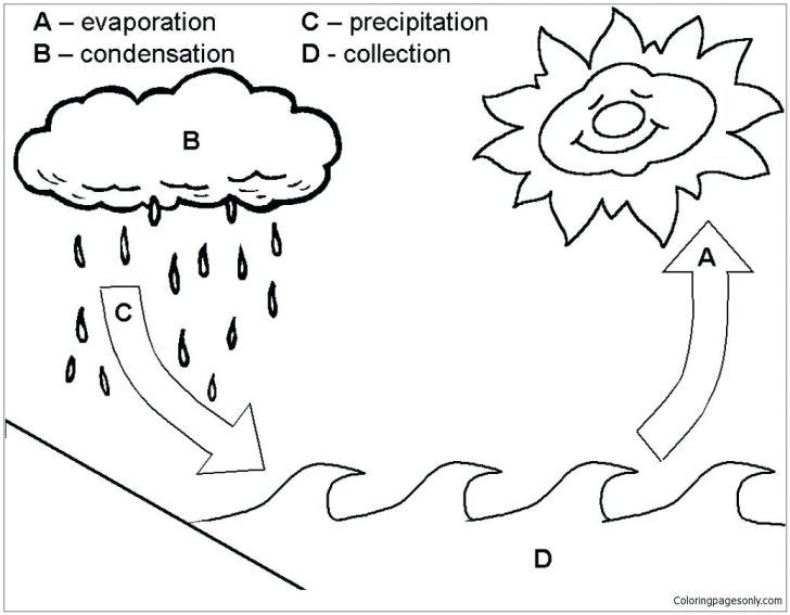 Water cycle coloring page drawing of the water cycle drawing water cycle coloring page image