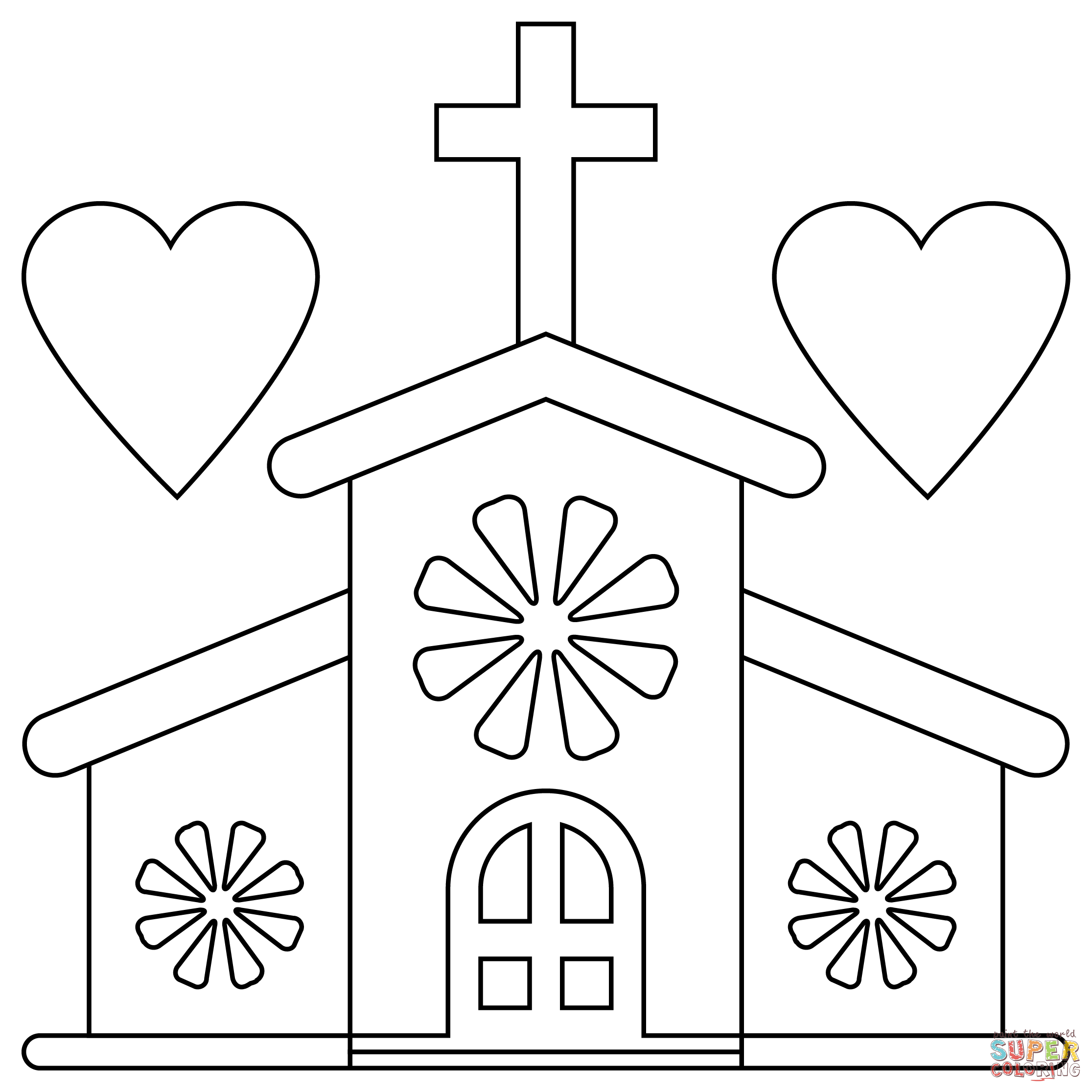 Wedding church coloring page free printable coloring pages