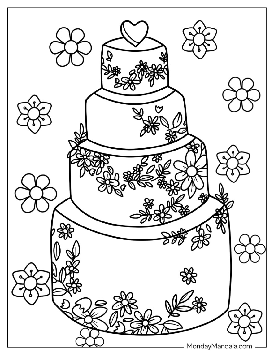 Wedding coloring pages free pdf printables