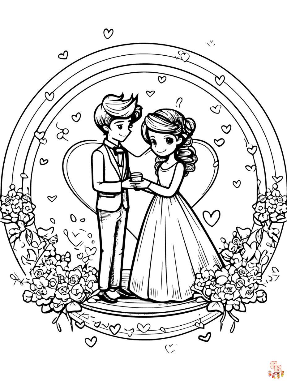 Free printable wedding coloring pages