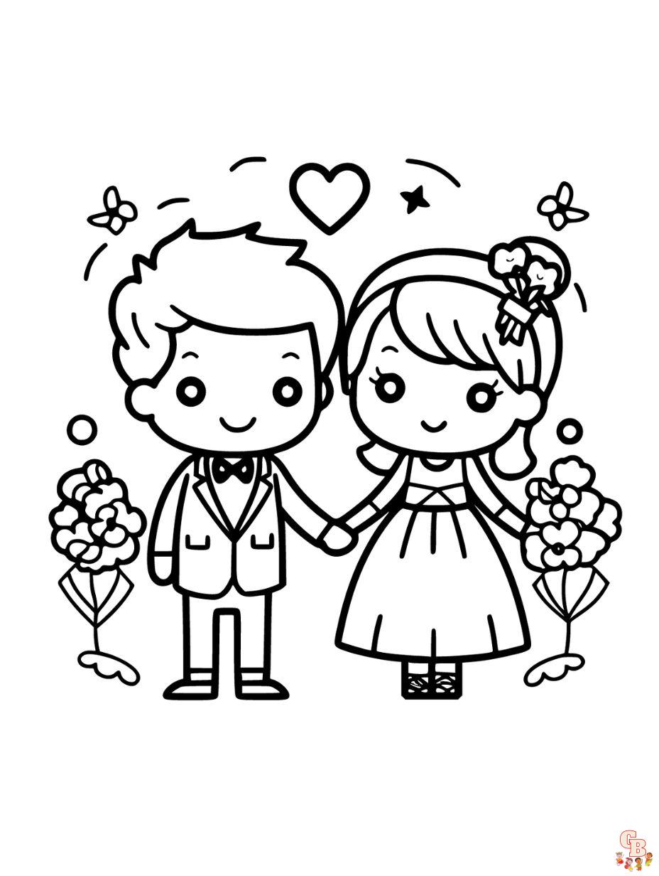 Free printable wedding coloring pages