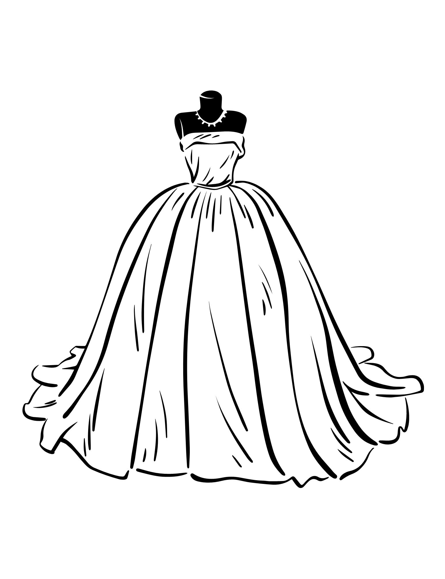 Stunning dress coloring pages for kids and adults