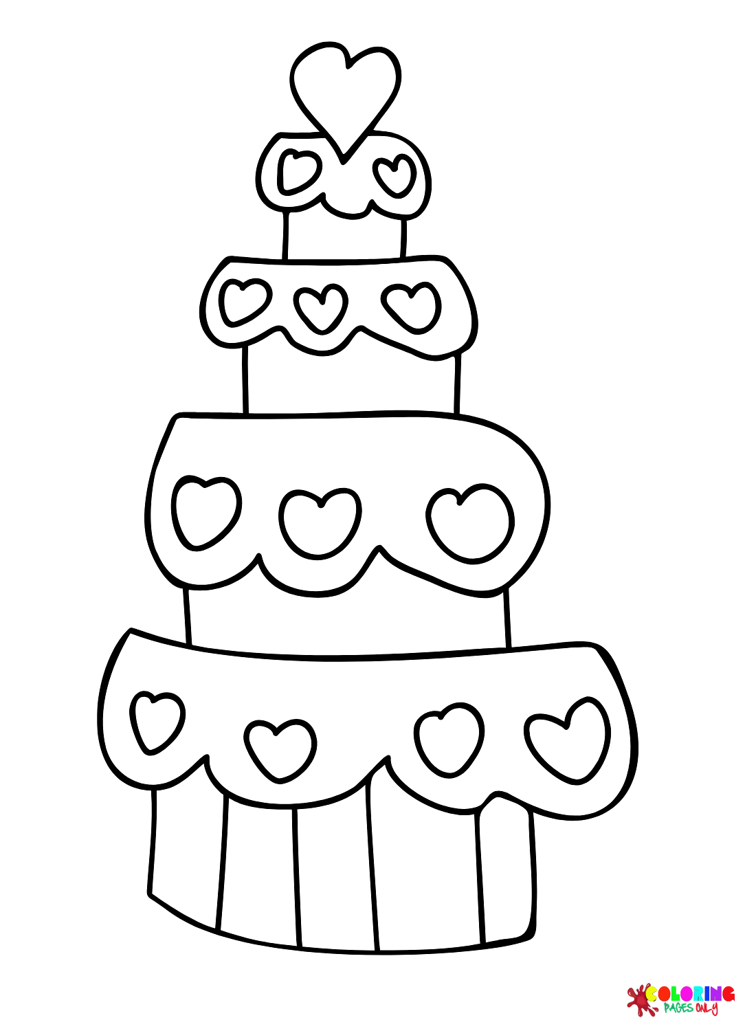 Wedding cake coloring pages printable for free download