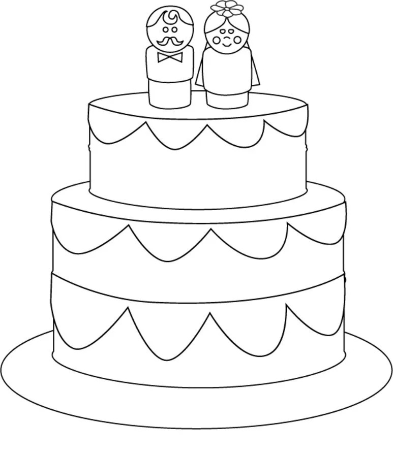 Wedding cake coloring pages