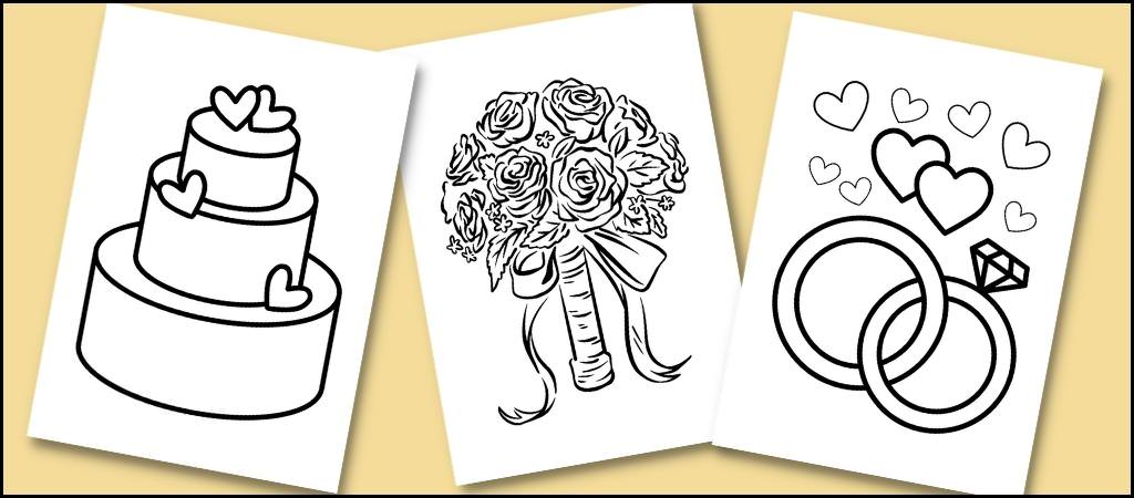 Free wedding coloring pages for kids printable sheets