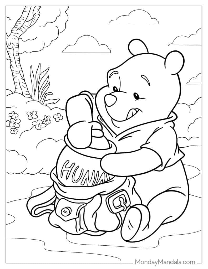 Winnie the pooh coloring pages free pdf printables