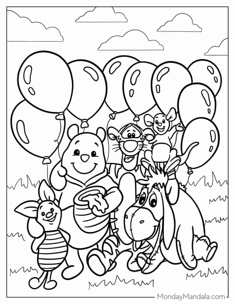 Winnie the pooh coloring pages free pdf printables