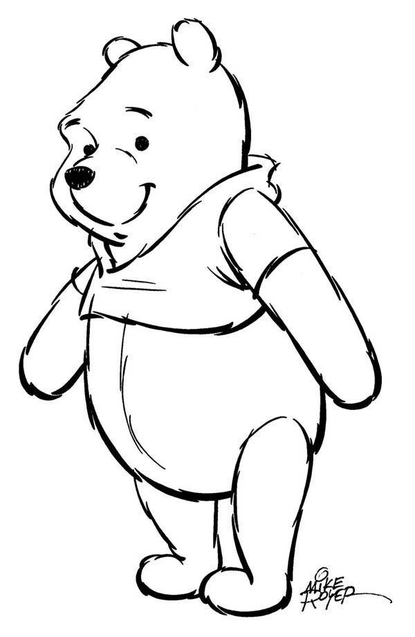 Pooh outline for cake winnie the pooh drawing monster coloring pages outline drawings