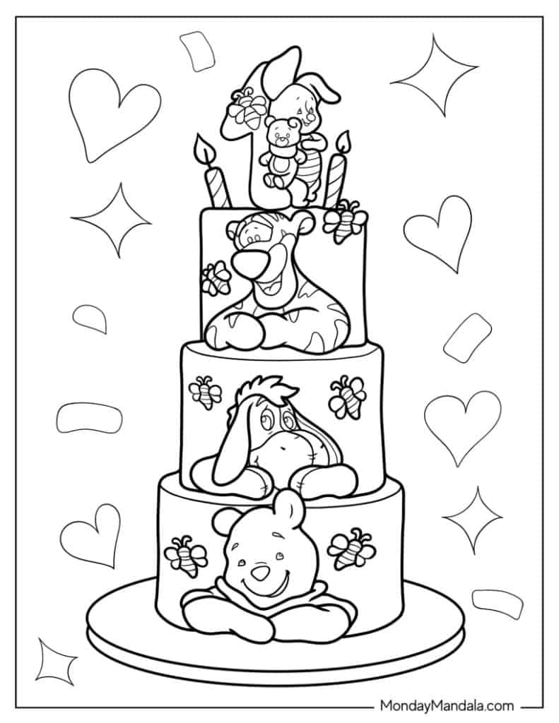 Cake coloring pages free pdf printables