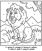 Birthday cake color by number coloring sheet