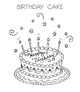 Cake and birthday cake coloring pages playing learning