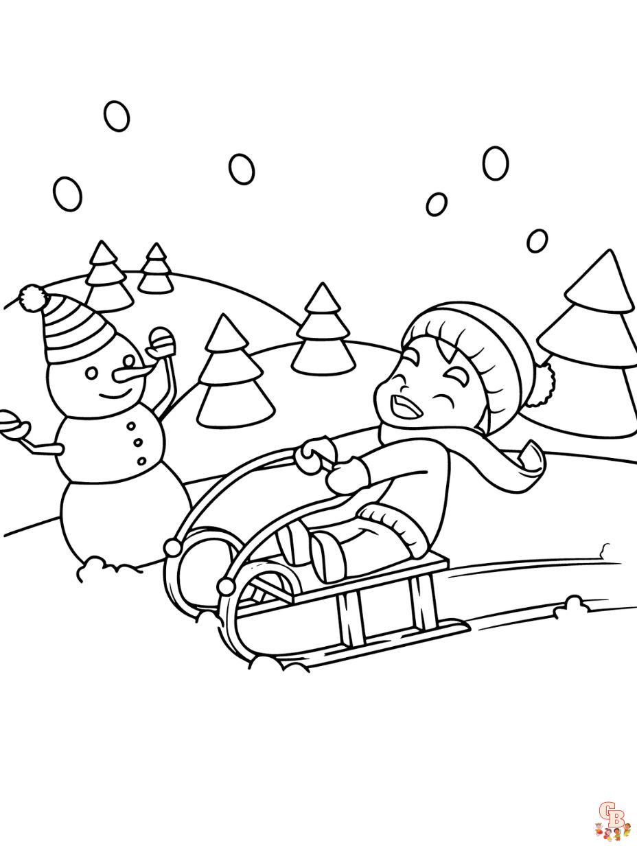 Winter coloring pages for kids