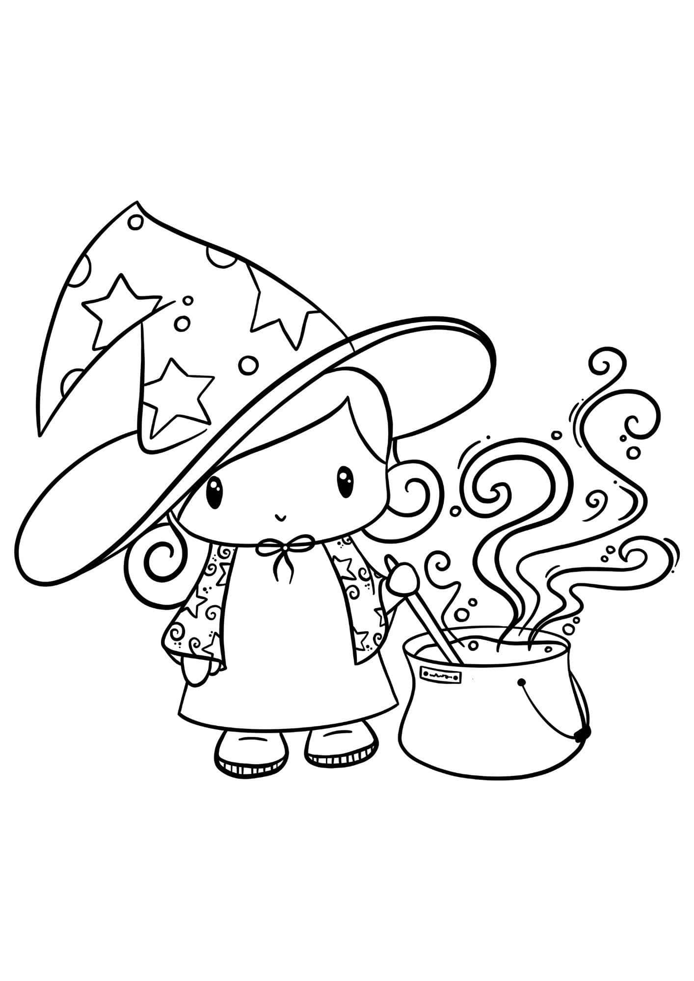 Captivating witch coloring pages for kids and adults