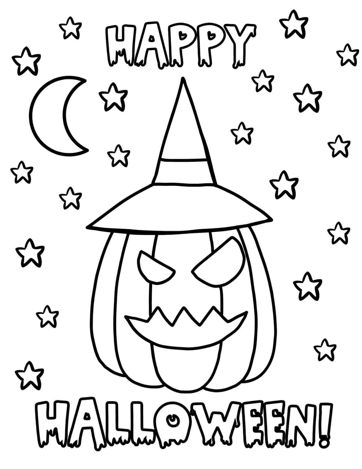 Free halloween witch coloring pages