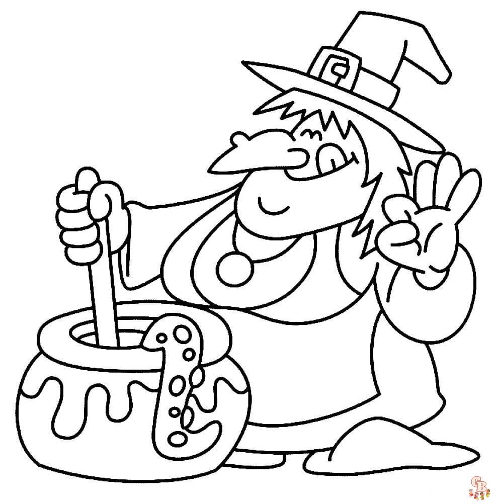 Spooky fun for kids with halloween witch coloring pages