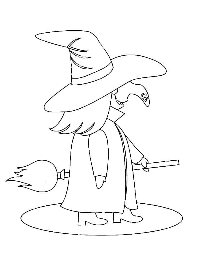 Simple witch coloring page