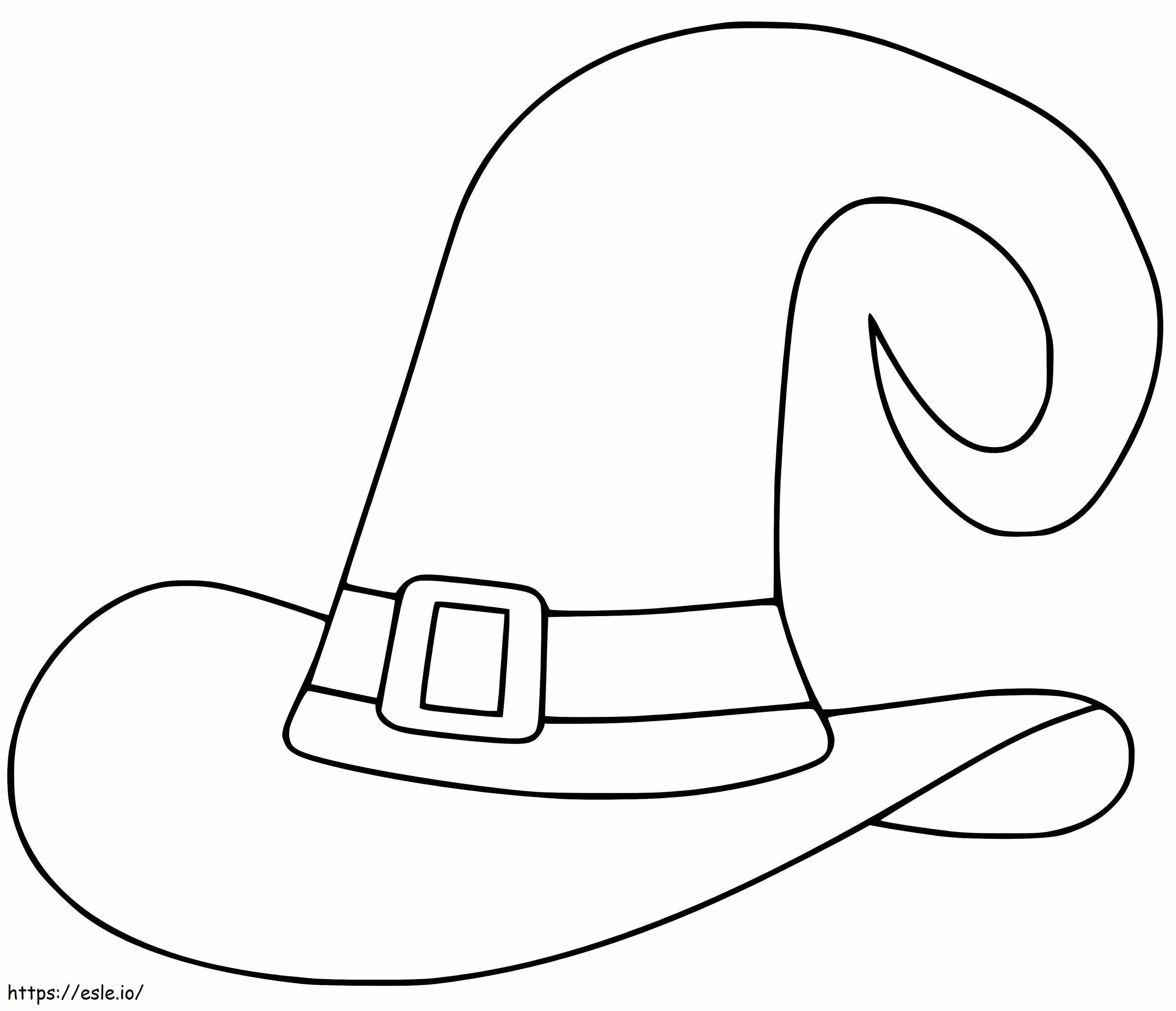 Easy witch hat coloring page