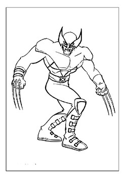 Unleash the colors wolverine printable coloring pages for kids tpt