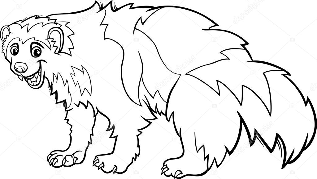 Wolverine animal cartoon coloring page stock vector by izakowski