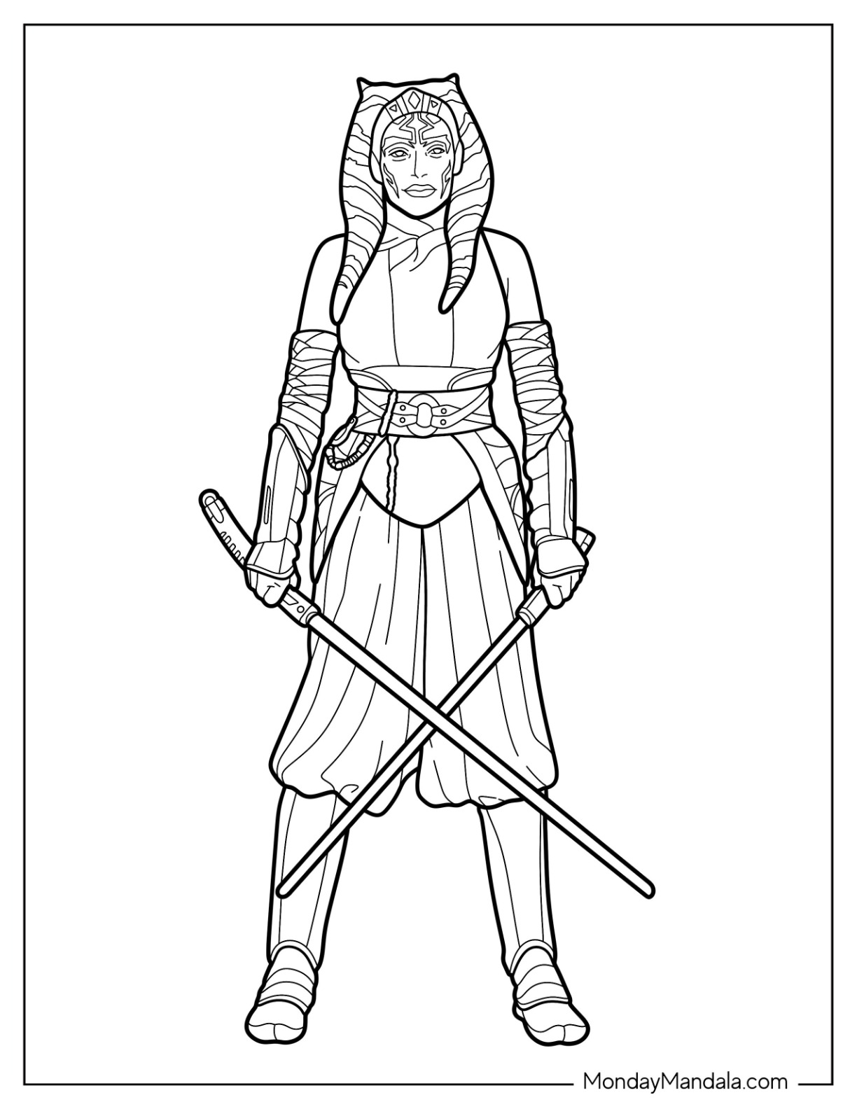 Ahsoka coloring pages free pdf printables