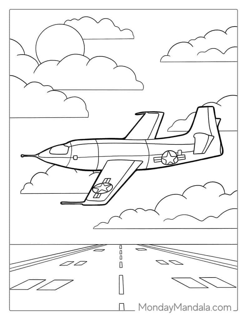 Airplane coloring pages free pdf printables