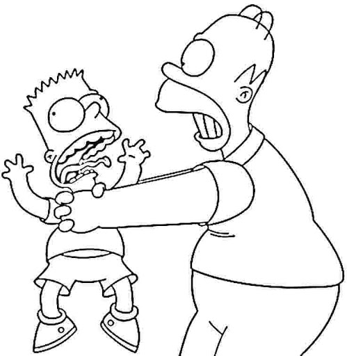 Coloring pages simple simpsons coloring page