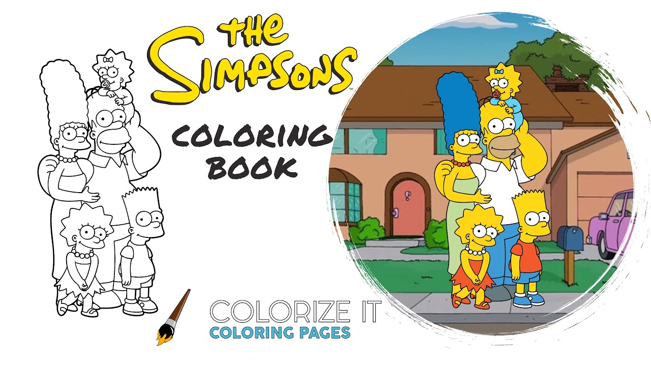 The simpsons coloring book bart homer marge lisa maggie simpsons coloring page