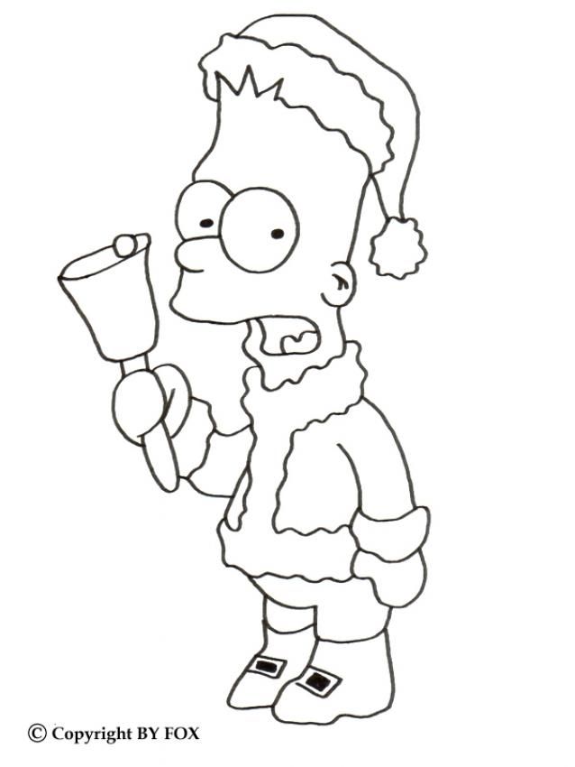 The simpsons christmas coloring pages