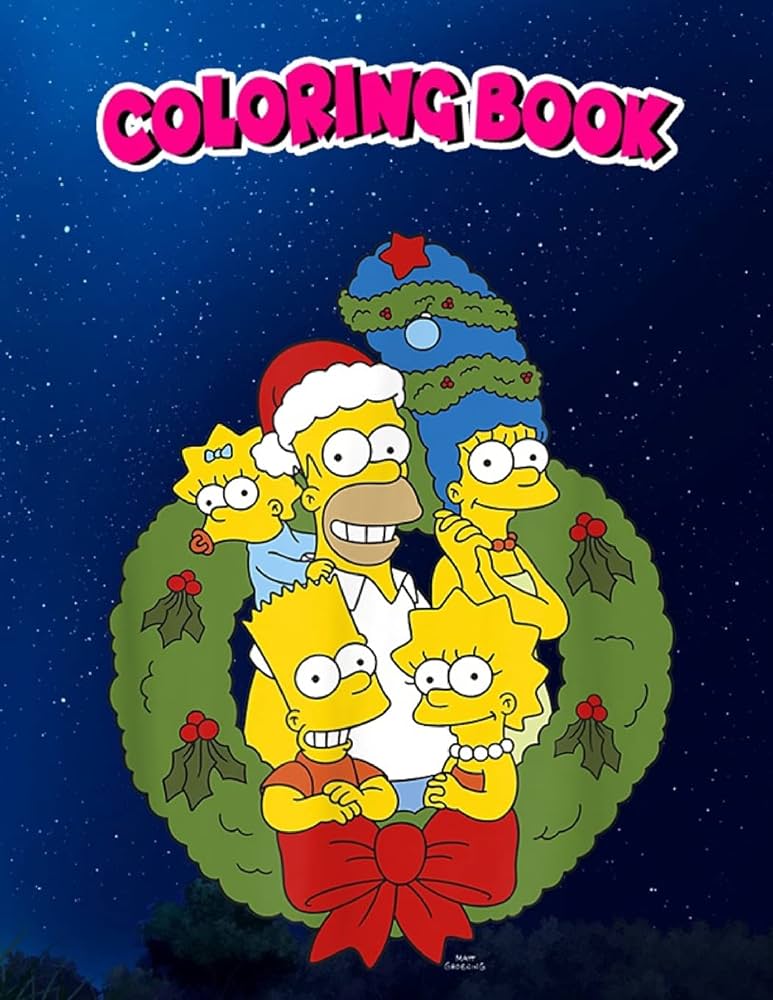 Coloring book the simpsons christmas wreath c children coloring book pages to color hedlund ella books