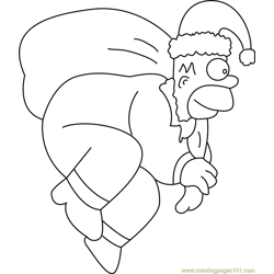 Simpsons santa claus coloring page for kids