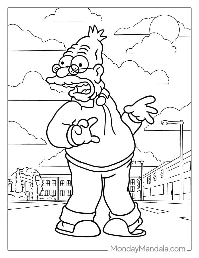 Simpsons coloring pages free pdf printables