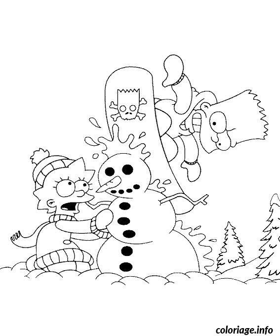 Coloriage noel des simpson dessin ã imprimer coloriage noel coloriage dessin noel a imprimer