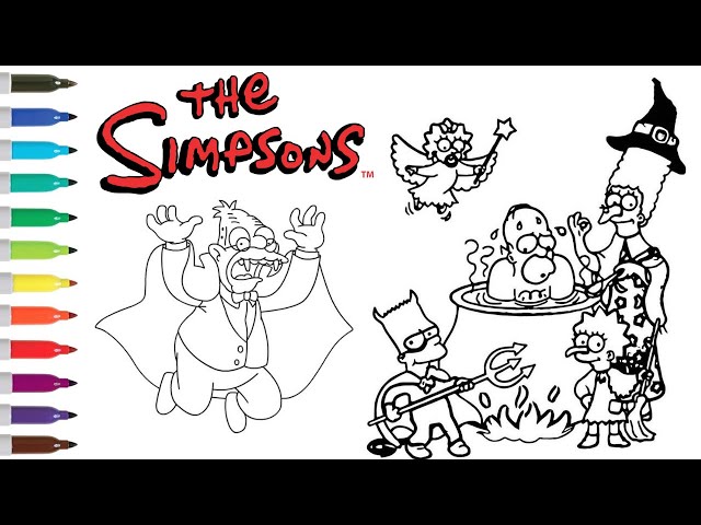 The simpsons coloring book pages the simpsons halloween treehouse of horror coloring pages