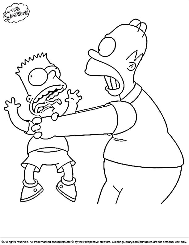 Simpsons coloring picture simpsons drawings cartoon coloring pages halloween coloring pages