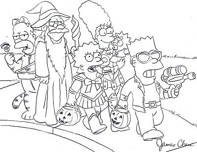 The simpsons bart simpson homer simpson original mic art