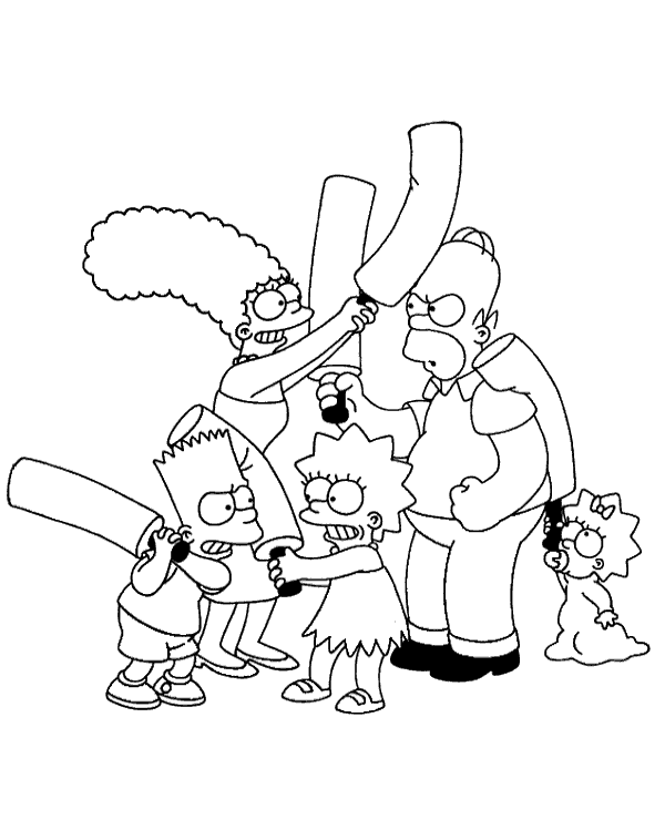 Hilarious the simpsons coloring sheet