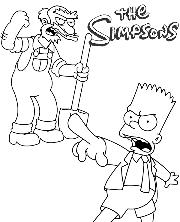 Printable bart simpson coloring sheet