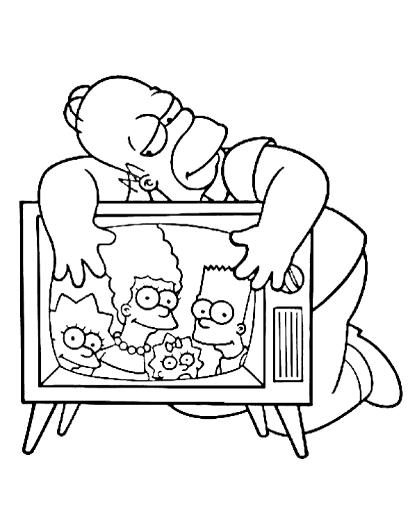 Tv simpsons coloring page