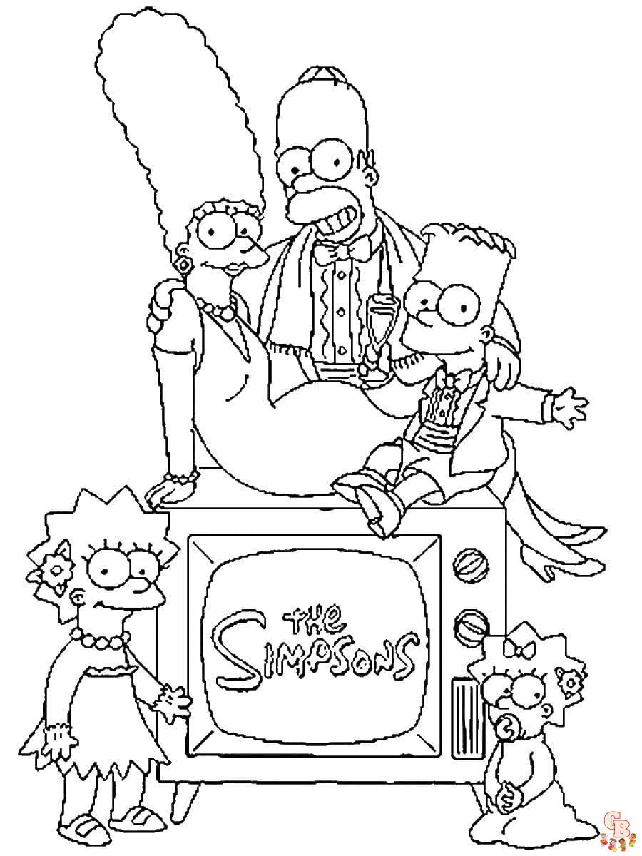 Printable the simpsons coloring pages free for kids and adults