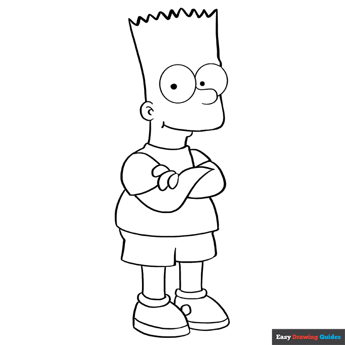 Bart simpson coloring page easy drawing guides