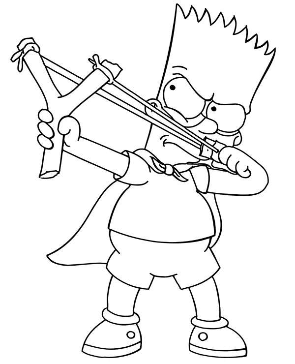 Bart simpson funny printable coloring pages for children