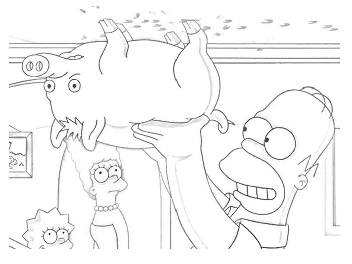 The simpsons coloring pages for kids