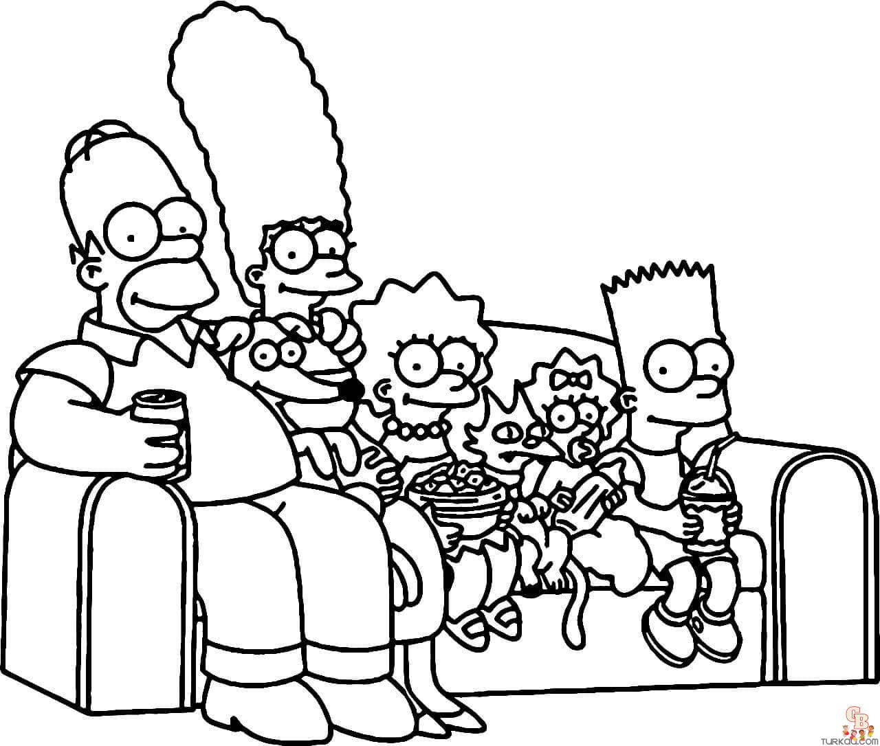 Printable the simpsons coloring pages free for kids and adults