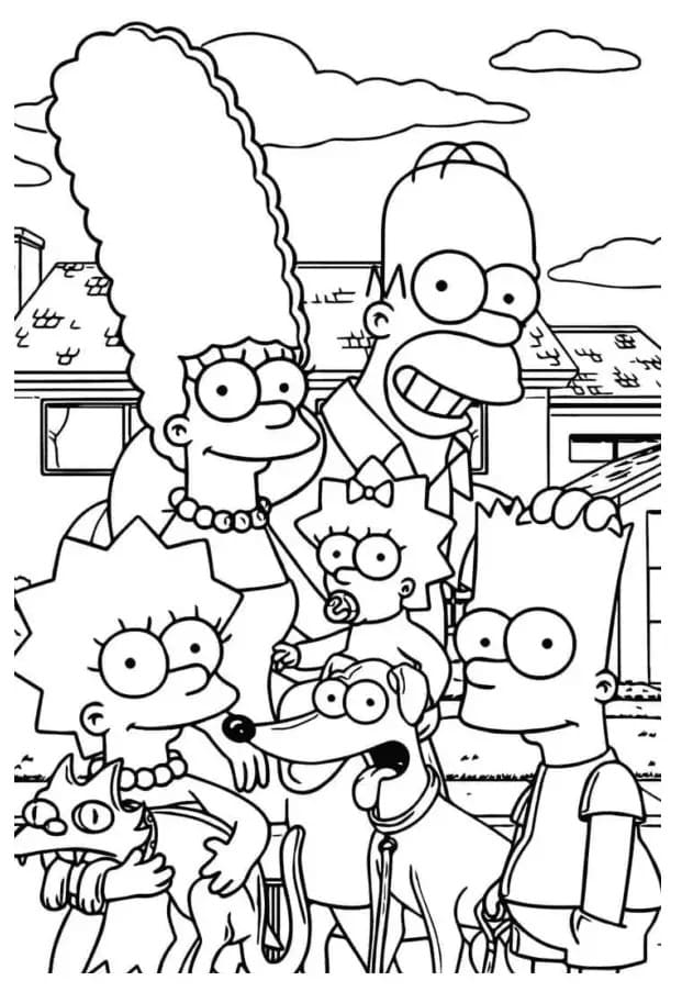 The simpsons picture coloring page