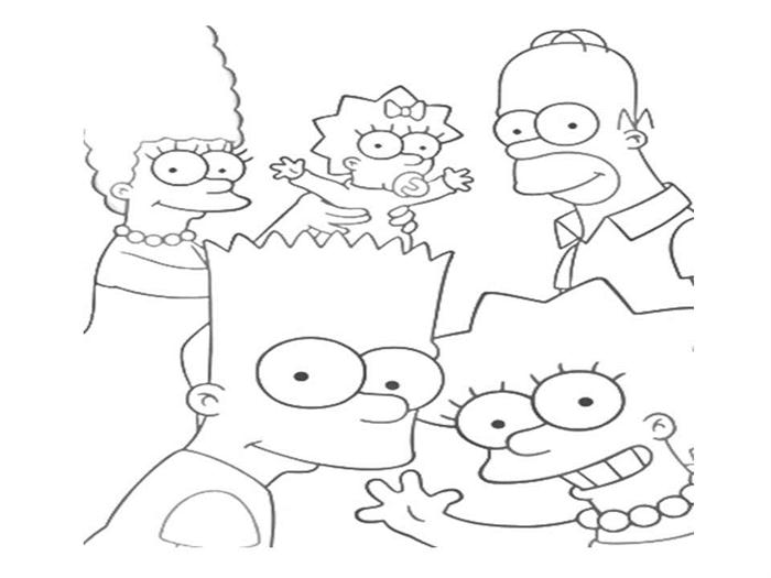 The simpsons coloring pages for kids