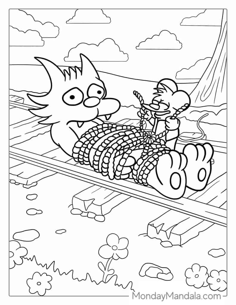 Simpsons coloring pages free pdf printables