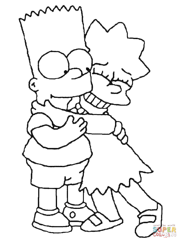 Bart and lisa coloring page free printable coloring pages