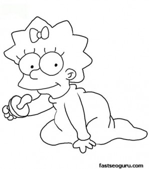 Printable maggie simpson coloring page