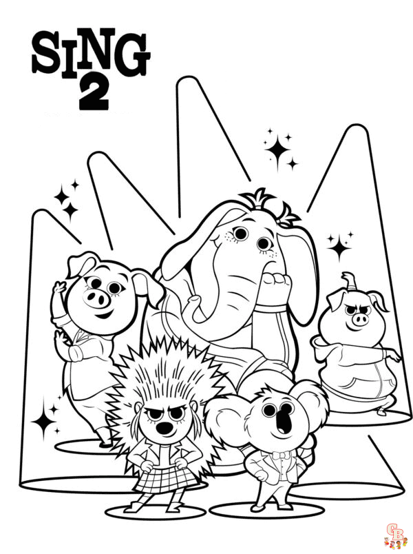 Sing coloring pages