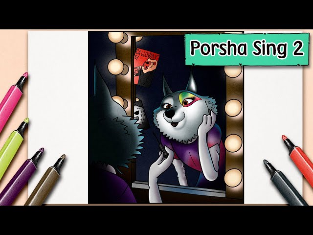 Coloring a drawing of porsha crystal in sing backstage